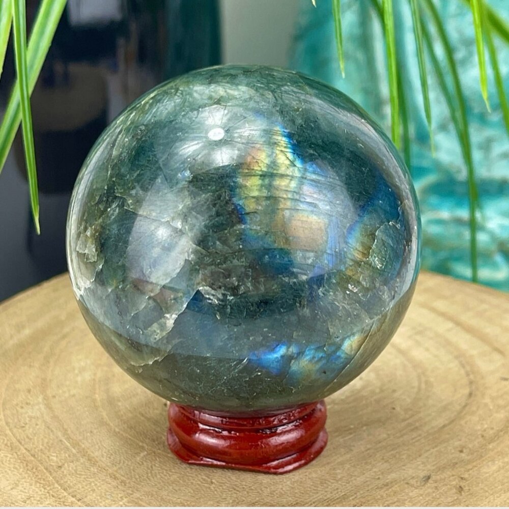 Flashy Labradorite Sphere - Stand Included, Crystal Sphere, Spectrolite, #2
